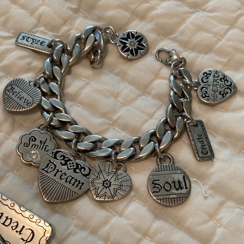 Brighton Vintage Silver Charm Bracelet and Necklace Set, collectible pieces! - Picture 2 of 7
